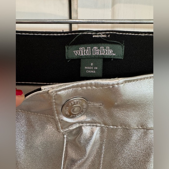 NWOT shiny silver “jeans” - Picture 3 of 4